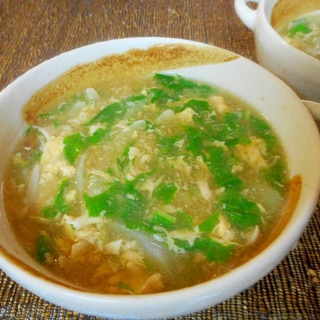 水菜とささみの卵スープ